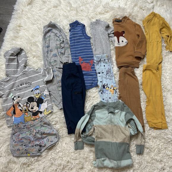 Baby Boy 9-12 Months Outfits Clothes Sleeper Lot Of 12 Honest Bluey Disney - Picture 1 of 10